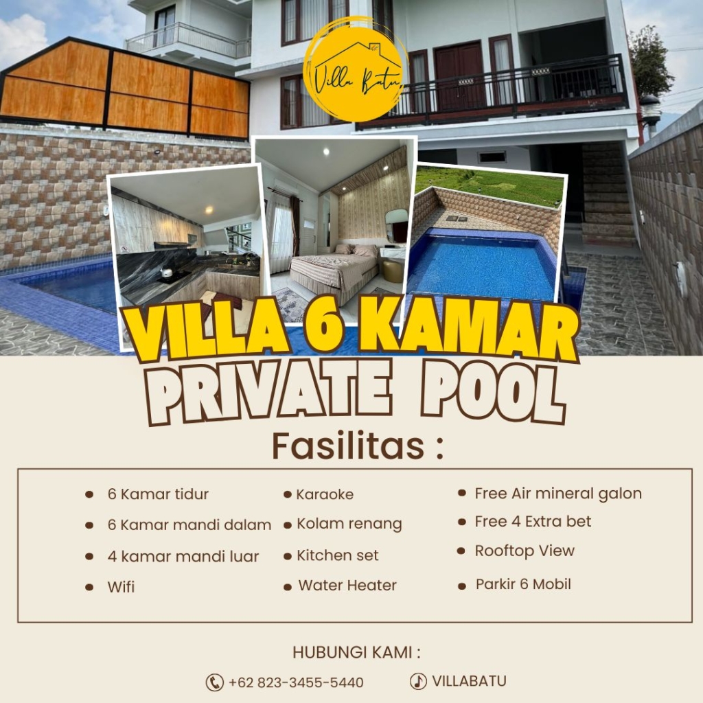 10 Rekomendasi Villa di Batu Malang-villa ampm 1 6 kamar batu malang- villainbatu.com
